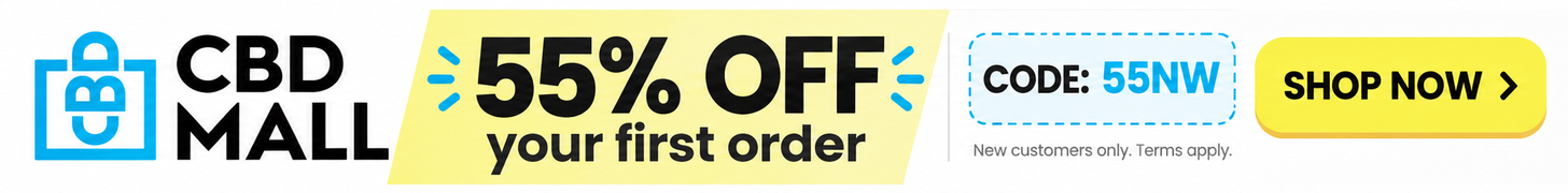 CBDMall – 55% off your first order. Use code 55NW. New customers only. Terms apply.
